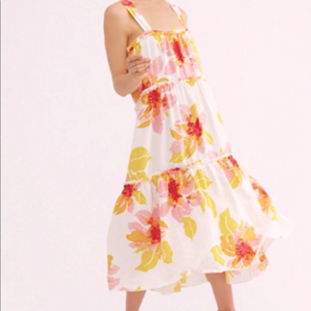 Free People Floral Moonshine Midi Dress Small